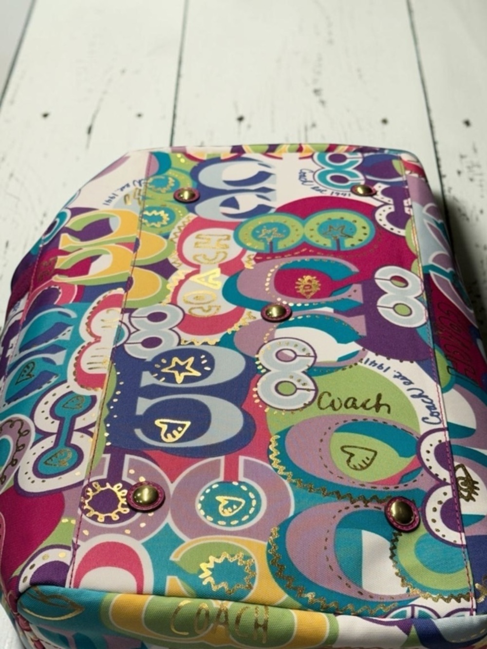 NWOT Rare Coach Poppy Limited Edition Pop C Graffiti Weekender Duffle Bag - Picture 5 of 13